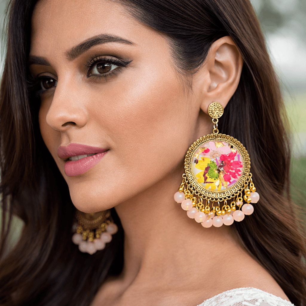 Pastel Garden Resin Statement Earrings